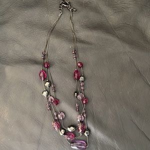 Long Purple stone necklace